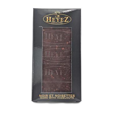 Dark Belgian chocolate bar with hazelnuts