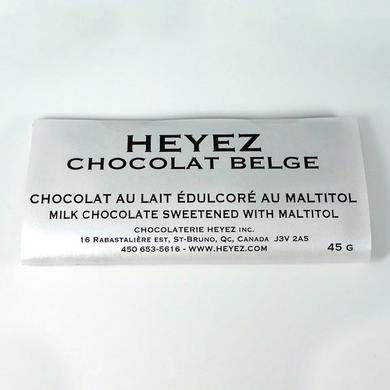 Belgian milk chocolate bar sweetened with maltitol