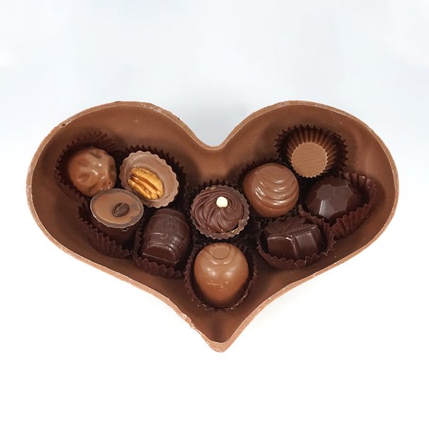 Milk Bulging heart - Chocolate figurines | Chocolaterie Heyez Inc.